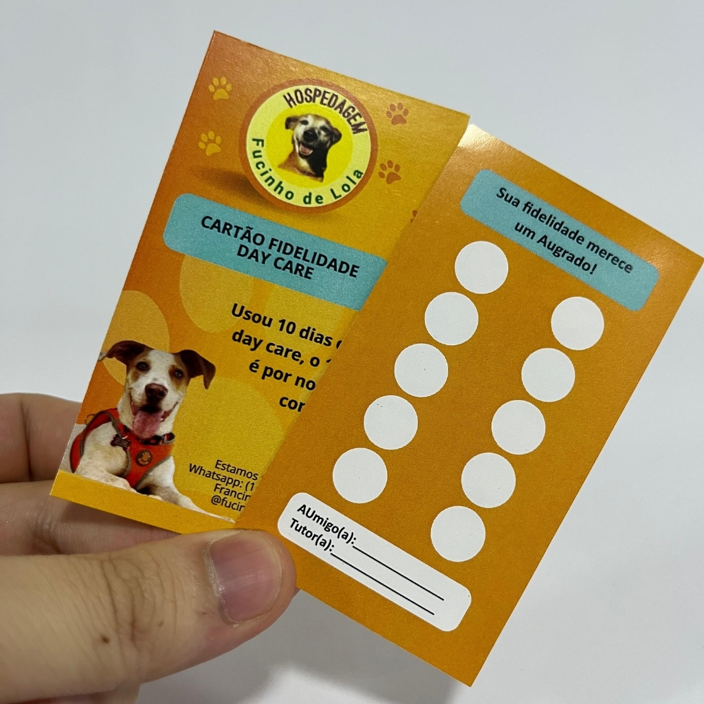 Cartão fidelidade personalizado, detalhe