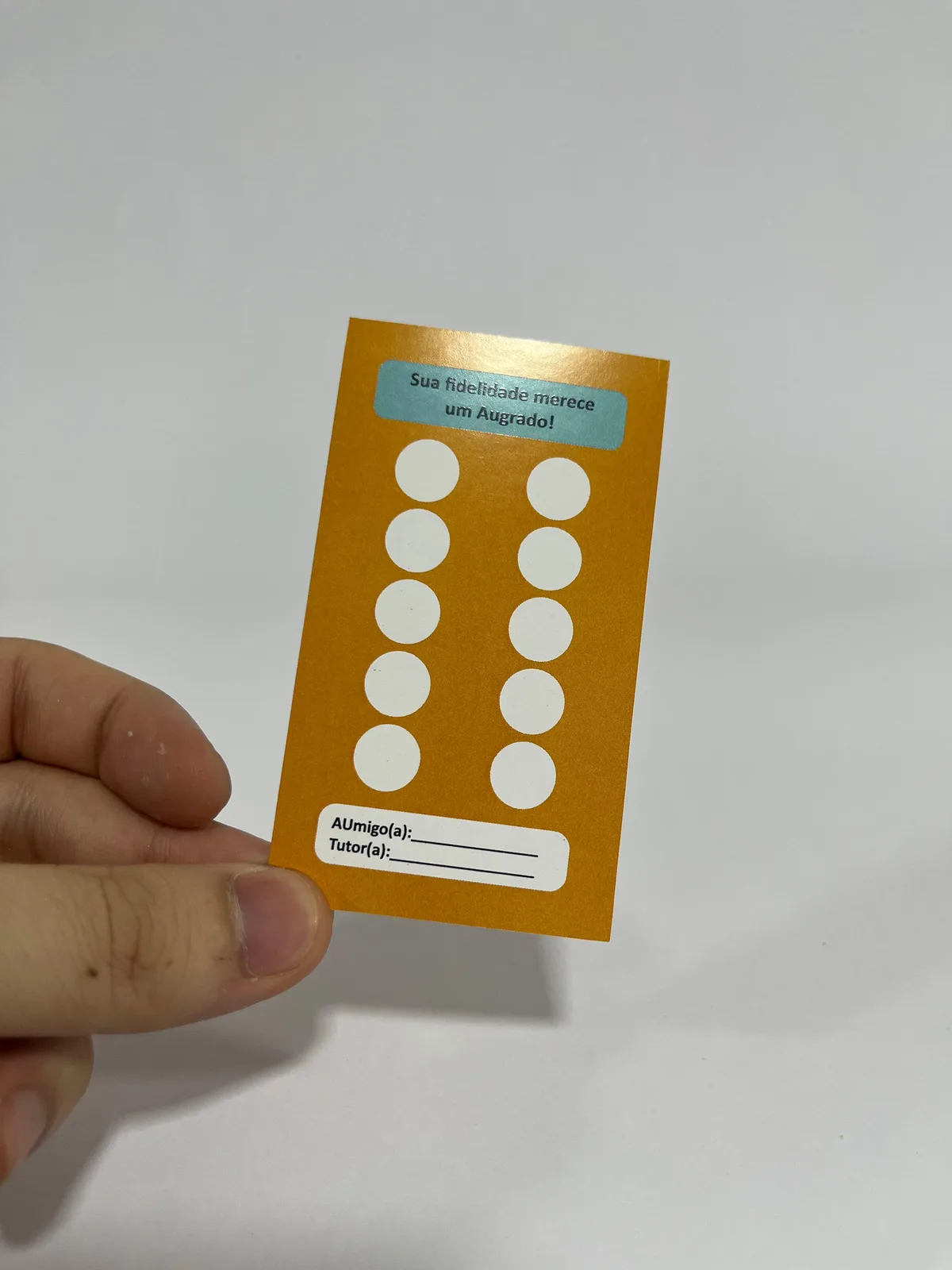 Cartão fidelidade personalizado, outro ângulo