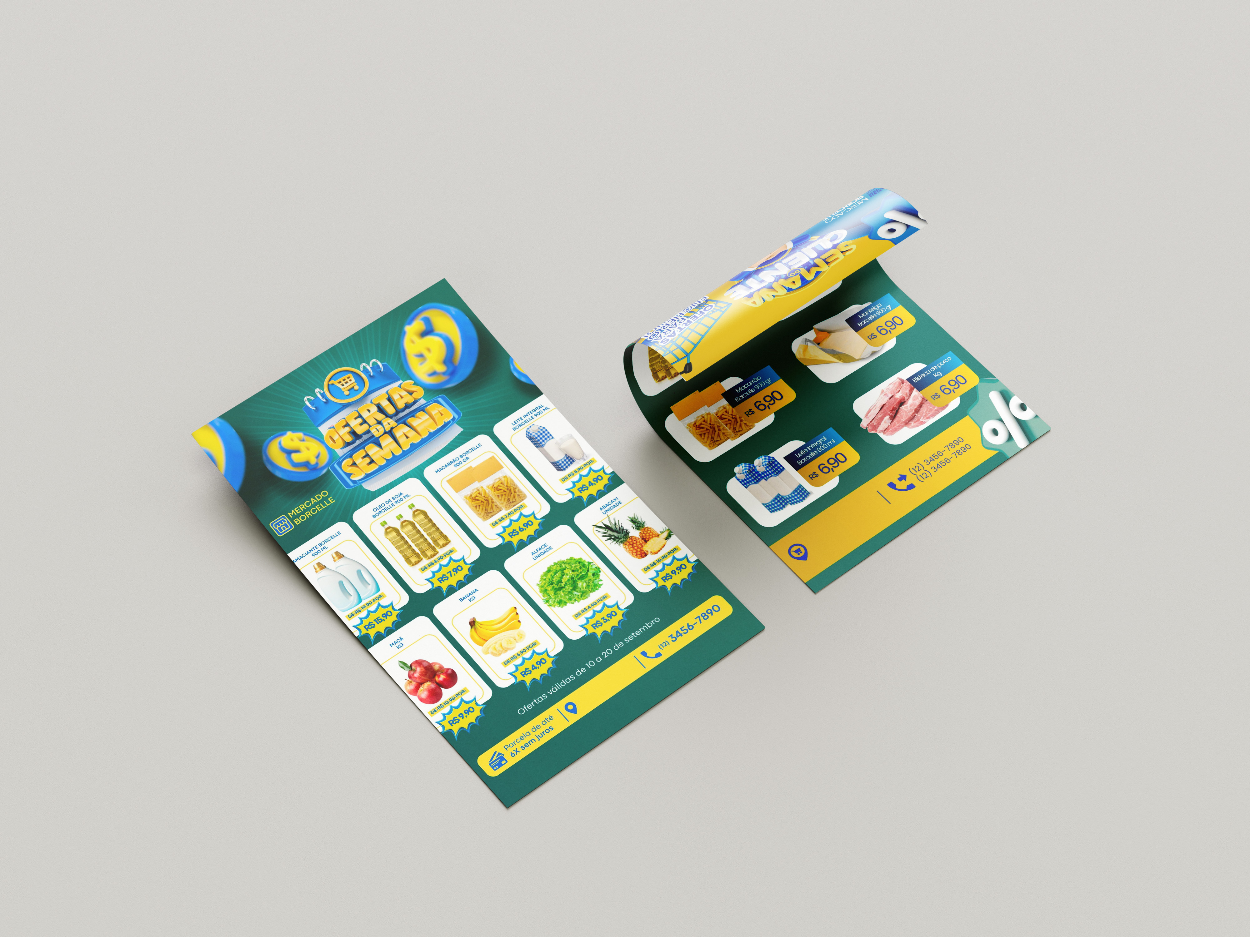 Mockup de panfleto A4, outro ângulo