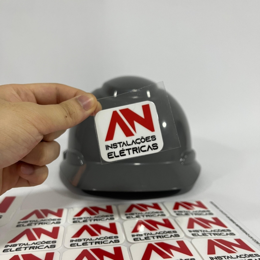 Capacete de obra personalizado, detalhe